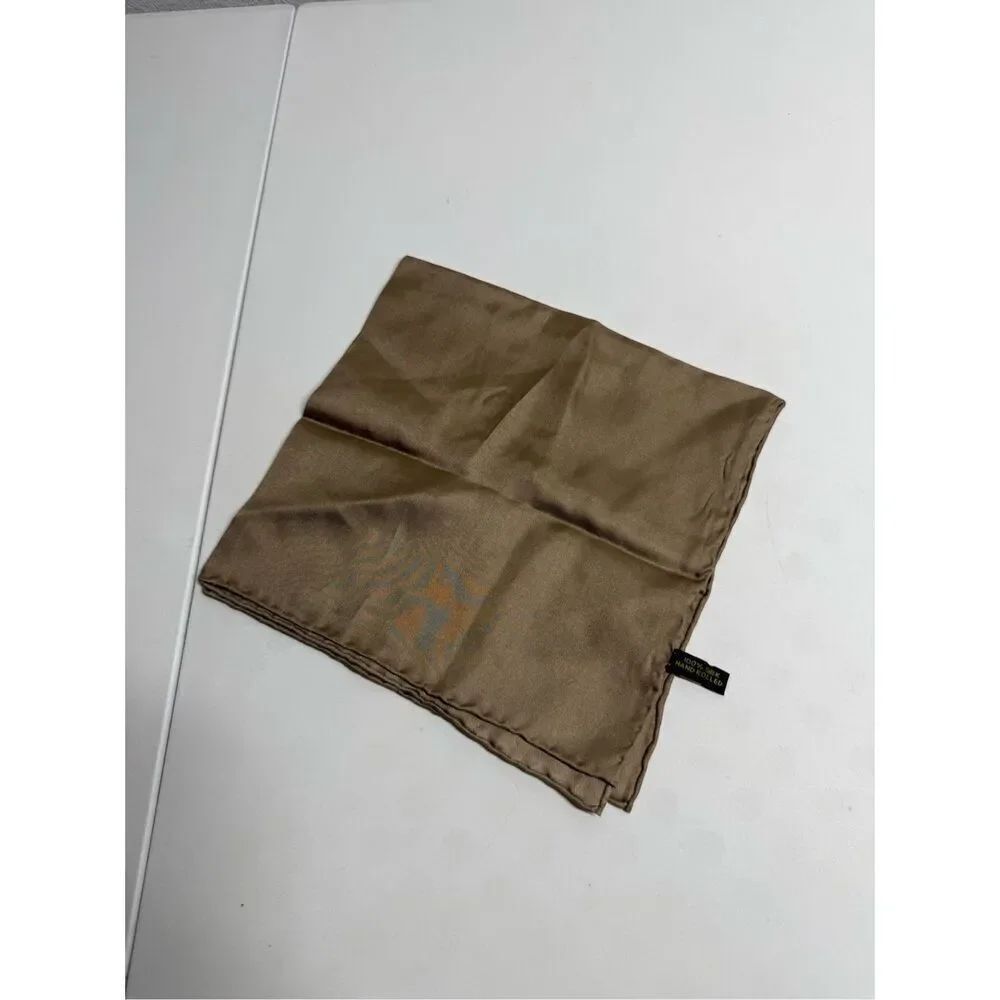 Elegant Pure Silk Square 16” X 16”Scarf Sand Beach Solid Colour Collection Small